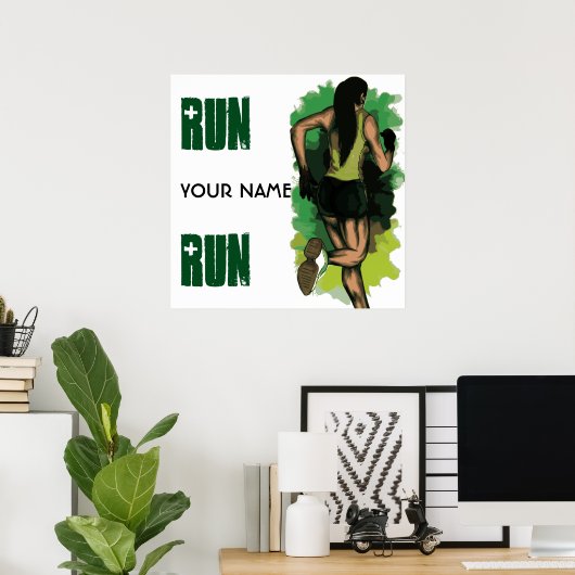 Poster Exécuter Lola Run - Personnalisable Exécution d'un (Bureau à domicile)