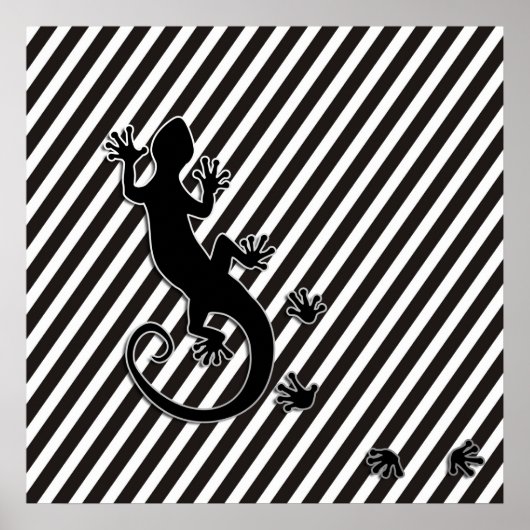 Poster Exécution de Gecko | bandes noires (Devant)