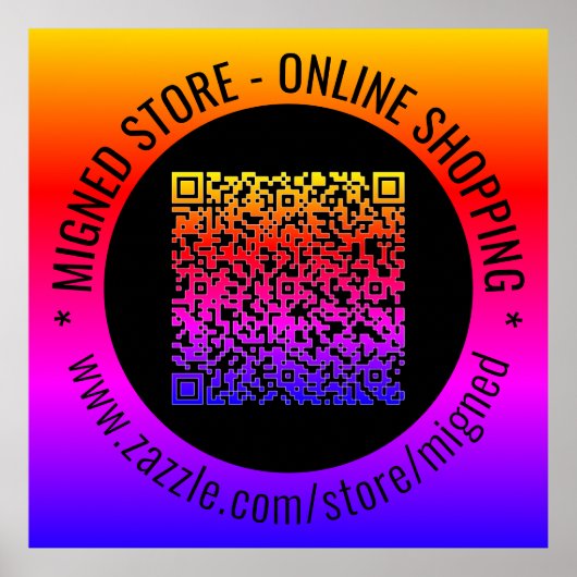 Poster Exemple d'affichage de code QR avec du texte perso (Devant)