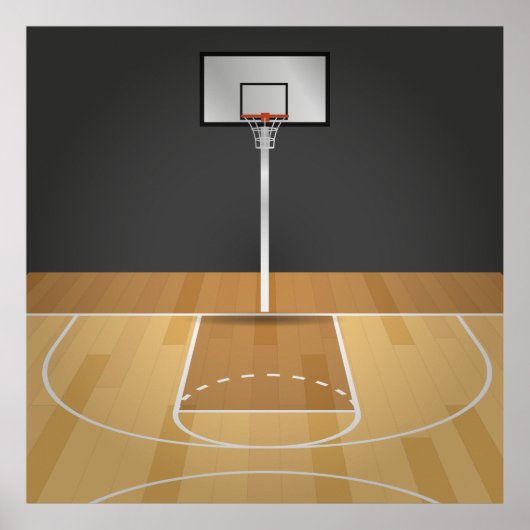 Poster Exemple de terrain de basket-ball (Devant)