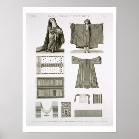 Poster Exemples de costumes égyptiens et de soie, de 'Des (Devant)