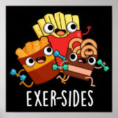 Poster Exer-side Funny Exercice Pun Dark BG (Devant)