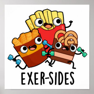 Poster Exer-sides Jeu de mots drôle sur l'exercice