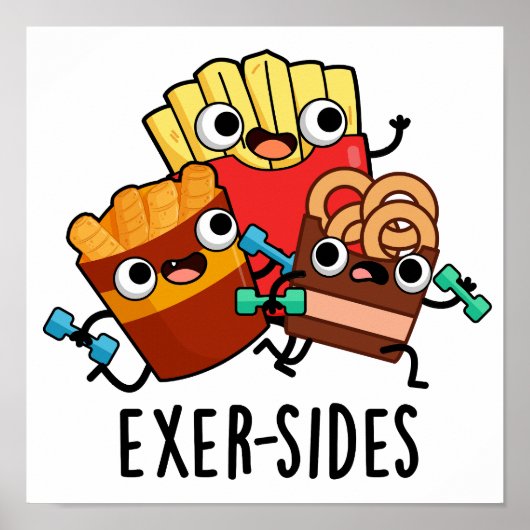 Poster Exer-sides Jeu de mots drôle sur l'exercice (Devant)