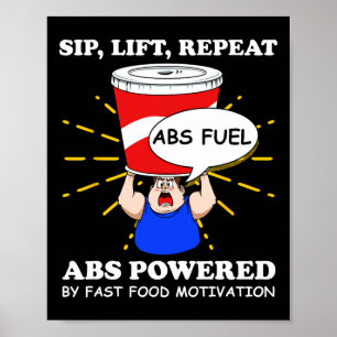 Poster Exercice Amusant Abs Fast Food Gym entraînement Bo