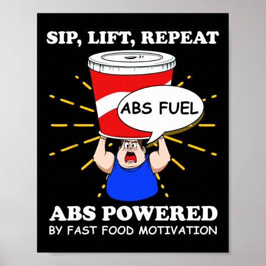Poster Exercice Amusant Abs Fast Food Gym entraînement Bo (Devant)