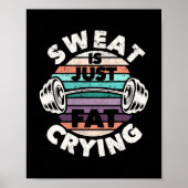 Poster Exercice amusant gym levage de poids (Devant)