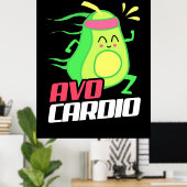 Poster Exercice cardio Avocado (Bureau à domicile)