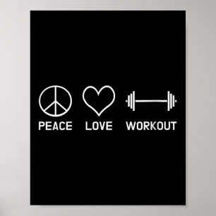 Poster Exercice de motivation pour femmes Paix Amour Fitn