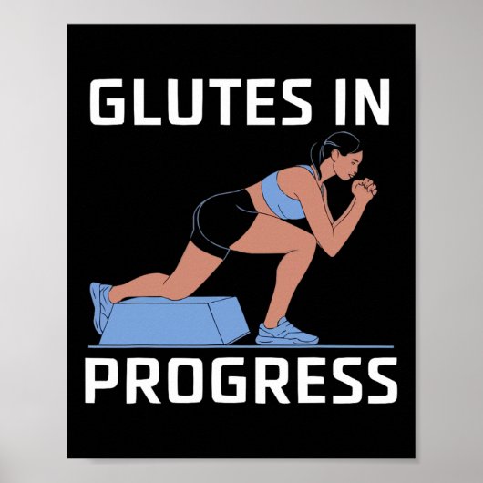 Poster Exercice de squat bulgare musculation fitness trav (Devant)