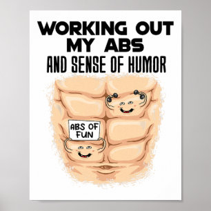 Poster Exercice drôle des abdominaux musculation bodybuil