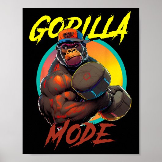 Poster Exercice en mode Gorilla de construction du corps (Devant)
