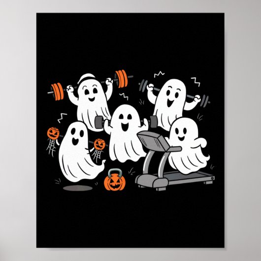 Poster Exercice Ghost Gym Halloween Shirt Fitness Weig (Devant)