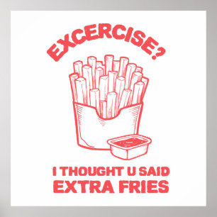 Poster Exercice Je pensais que tu avais dit des frites su