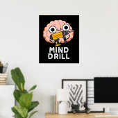 Poster Exercice mental Funny Brain Tool Pun Dark BG (Bureau à domicile)