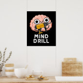 Poster Exercice mental Funny Brain Tool Pun Dark BG (Cuisine)