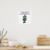 Poster Exercice, Push, Jump Humour (Cuisine)
