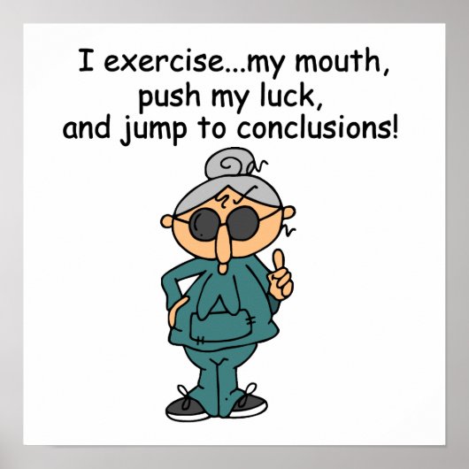 Poster Exercice, Push, Jump Humour (Devant)