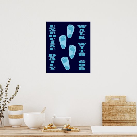 Poster Exercice Quotidien - Marche avec Dieu (Matt 11:28- (Cuisine)