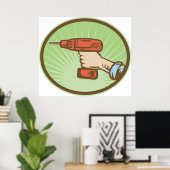 Poster Exercice sans fil rétro (Bureau à domicile)