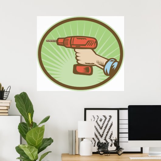 Poster Exercice sans fil rétro (Bureau à domicile)