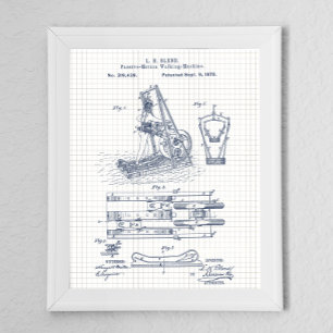 Poster Exercice vintage Brevet de tapis roulant