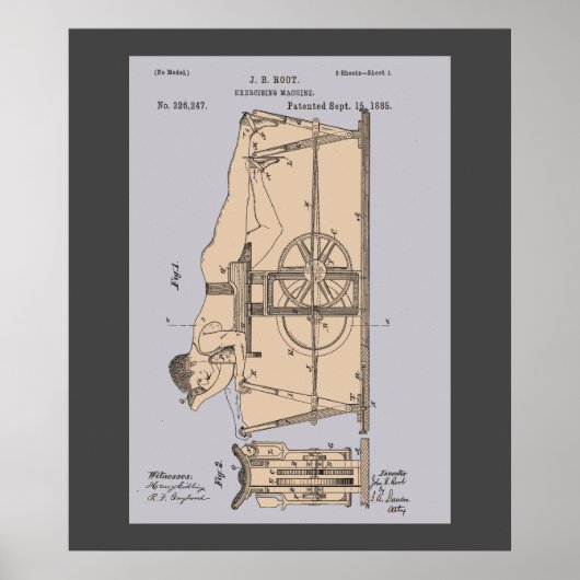 Poster Exercice vintage Machine Patent (Devant)