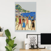 Poster Exercice vintage pour enfants sur la plage (Bureau à domicile)