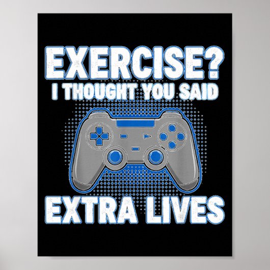 Poster Exercise I Thought You Said Extra Lives Funny Game (Devant)