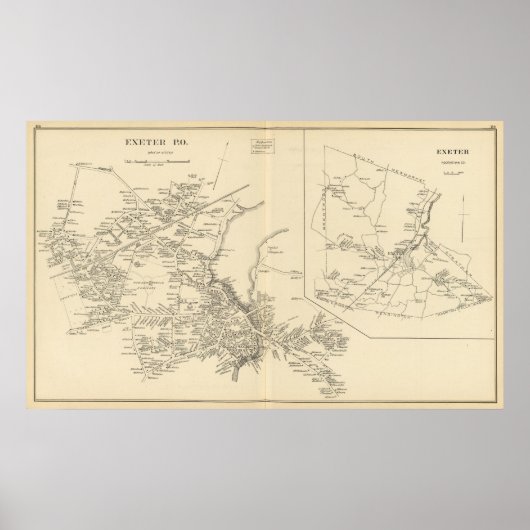 Poster Exeter PO, ville d'Exeter (Devant)