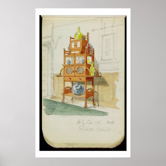 Poster Exhibition Cabinet, c.1860s-70s (w/c & pencil on p (Devant)