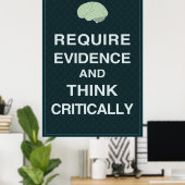 Poster Exiger des preuves et penser à l'affiche critique (Bureau à domicile)