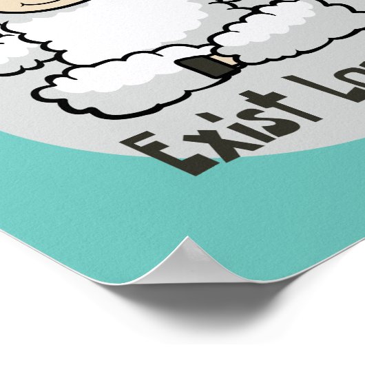 Poster Existe bruyamment Kawaii moutons blancs faisant un (Coin)