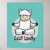 Poster Existe bruyamment Kawaii moutons blancs faisant un (Devant)