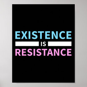 Poster Existence Est Résistance Trans Droits Lgbt Fierté 