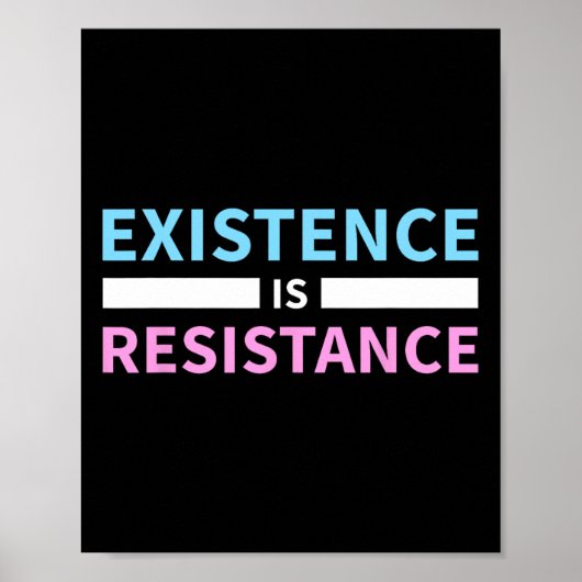 Poster Existence Est Résistance Trans Droits Lgbt Fierté  (Devant)