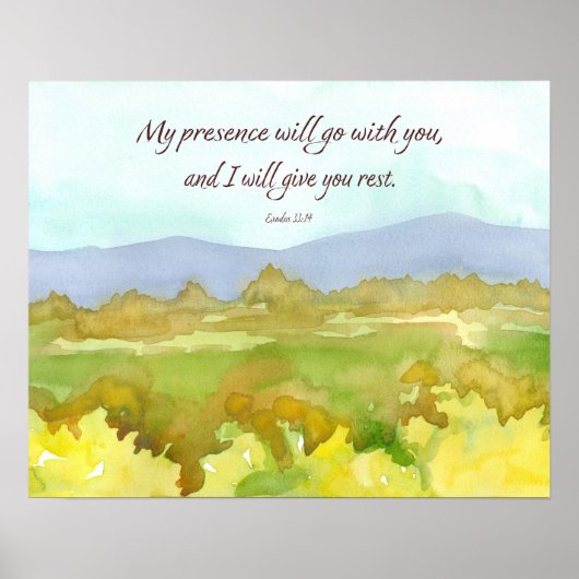 Poster Exodus Bible Scripture Give You Rest Landscape (Devant)