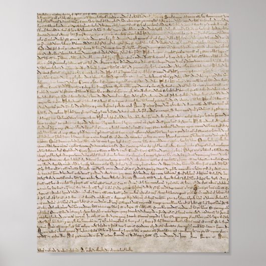 Poster Exonération De La Magna Carta De 1215 Coton MS (Devant)