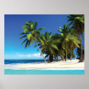 Poster Exotic beach throw pillow