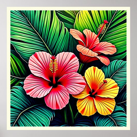 Poster Exotic Flower Garden Dreams (Devant)