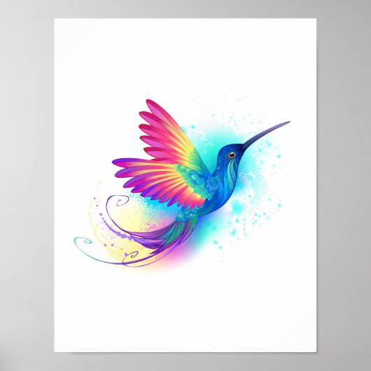Poster Exotic Rainbow Hummingbird (Devant)