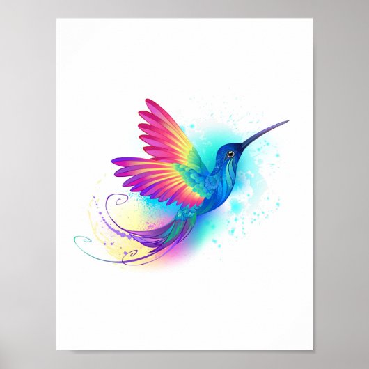 Poster Exotic Rainbow Hummingbird (Devant)