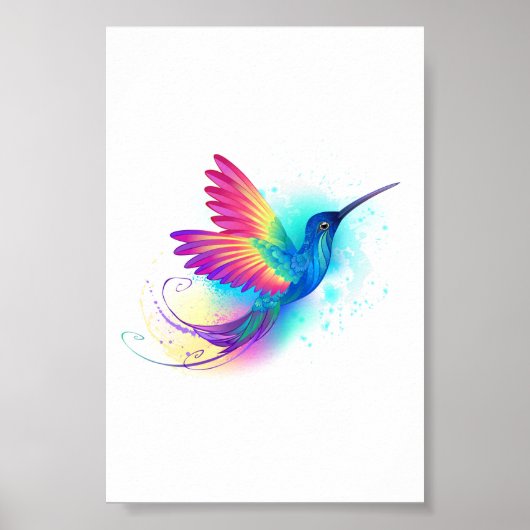 Poster Exotic Rainbow Hummingbird (Devant)