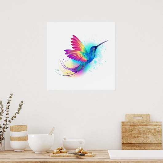 Poster Exotic Rainbow Hummingbird (Cuisine)