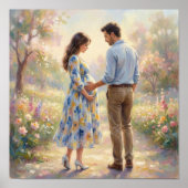 Poster Expecting Couple Impressionist Style Art  (Devant)