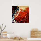 Poster Expédition Astronaute Mars Sci-Fi Rétro Espace (Cuisine)