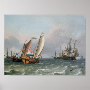 Poster Expédition néerlandaise en mer variable