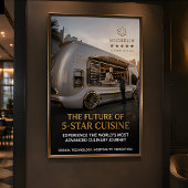 Poster Expérience de restauration mobile futuriste Michel