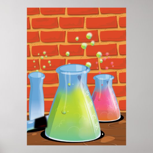 Poster Expériences scientifiques de dessin animé (Devant)