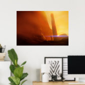 Poster explorateur à monolith science-fiction art (Bureau à domicile)